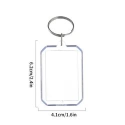 Transparent Acrylic Photo Frame Keychain with Tassels - Customizable Insert Picture Pendant (10Pcs)