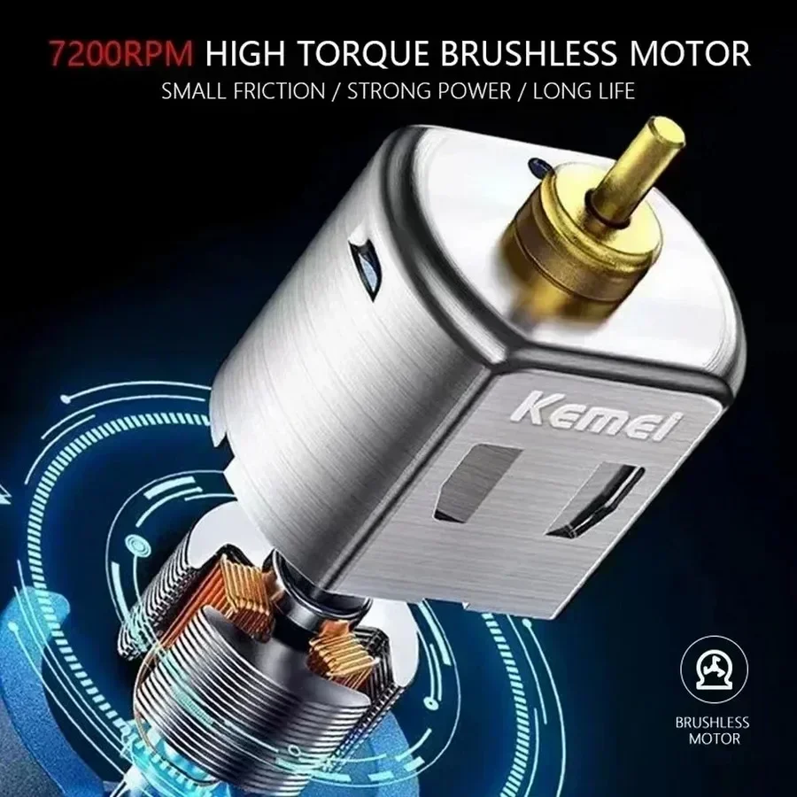 Kemei KM-2299 Men's Hair Clipper Professional Electric Hair Clipper USB Rechargeable Barber Trimmer Men's Electric Hair Clipper 6