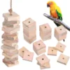 100 Pcs Parrot Chewing Toy Wooden Blocks Bird Cage Climbing Toys Foraging Hanging Cockatoo Biting Macaw Cockatiel 1
