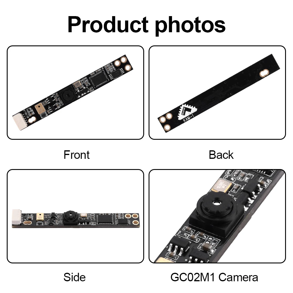 1PCS 1600*1200 30FPS USB 무료 드라이버 카메라 모듈 GC02M1 2M 70도 고정 초점 조정 가능한 카메라 모듈 지원 마이크