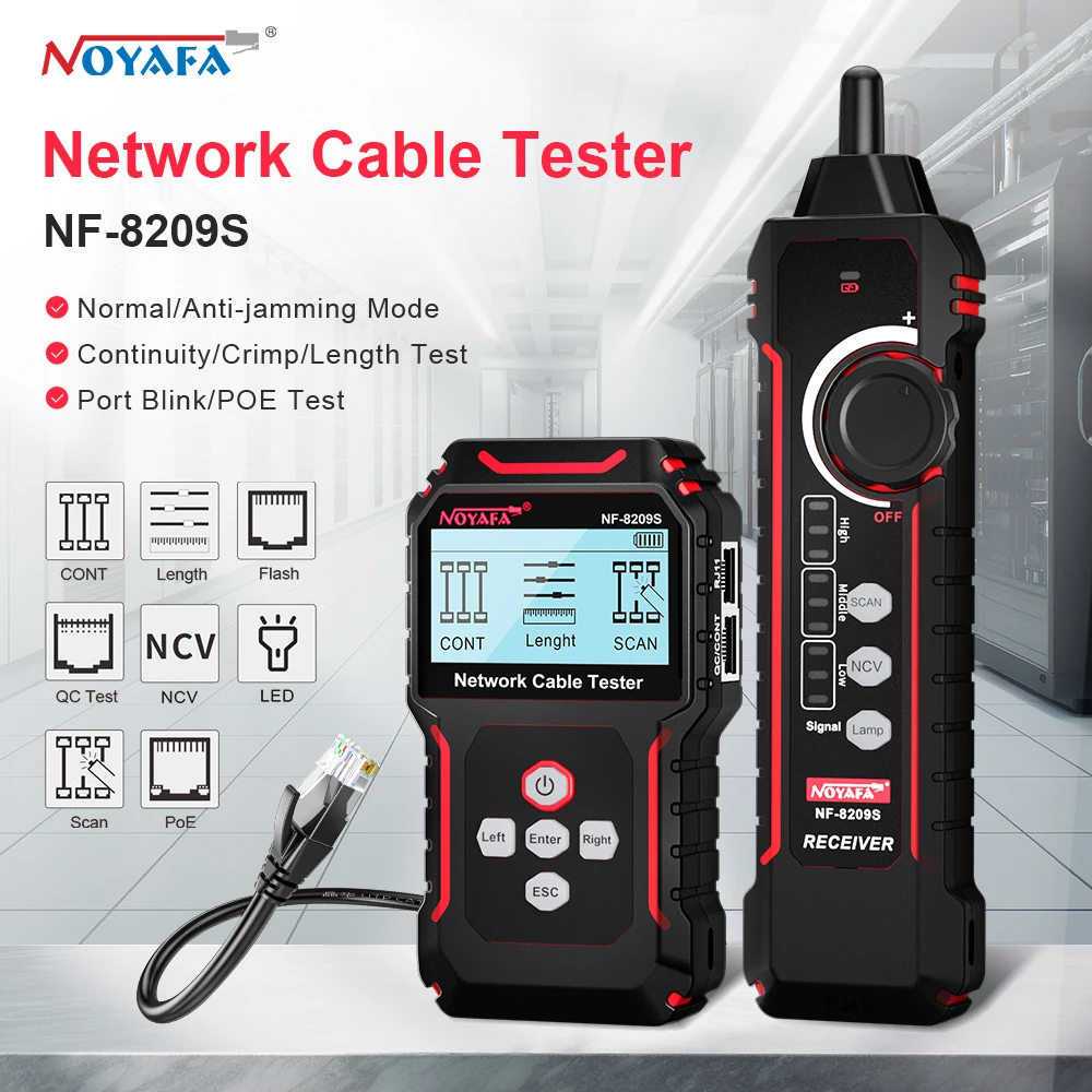 Noyafa-Network-Cable-Tester-NF-8209S-Cable-Tracker-LCD-Display-Poe ...