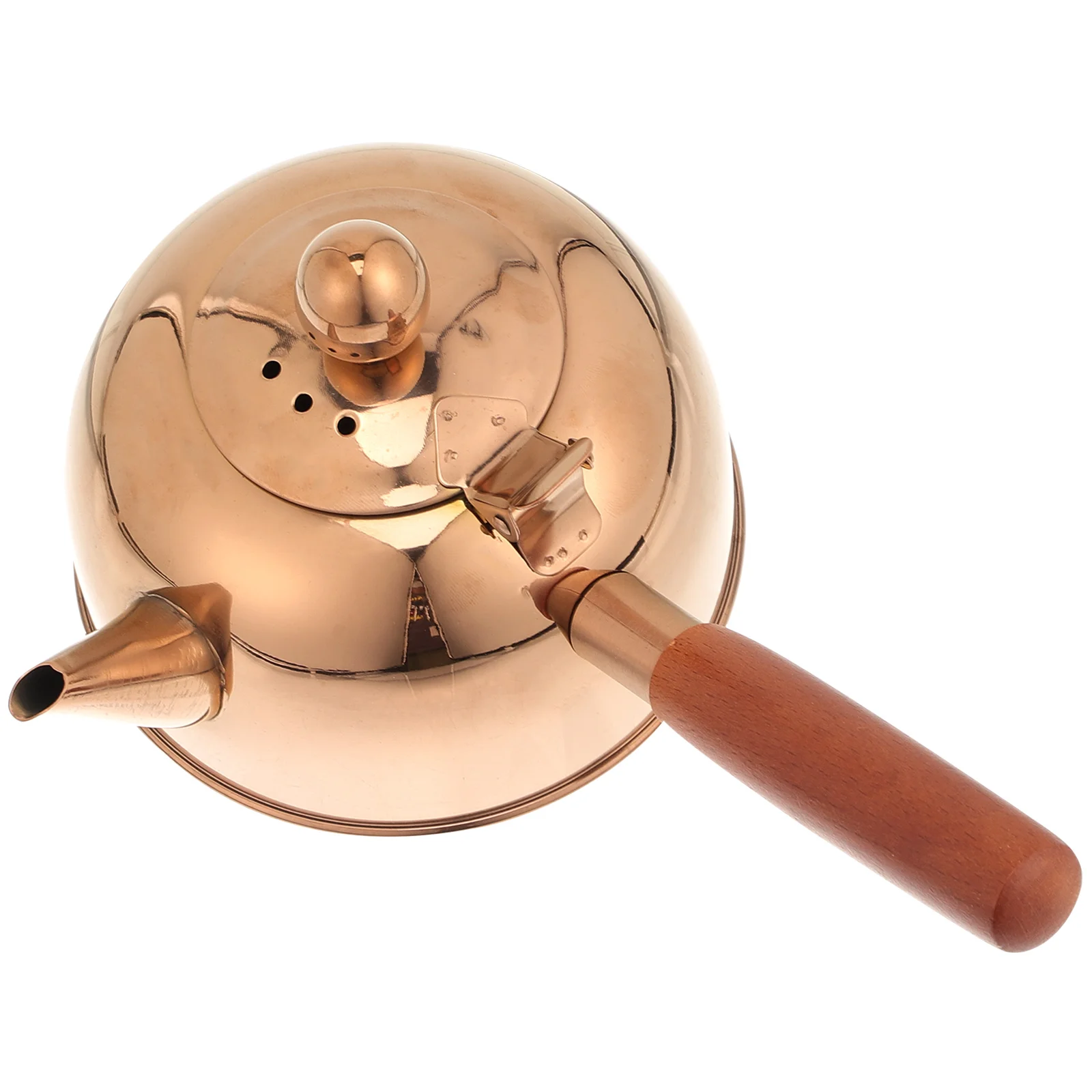 

Stainless Steel Tea Kettle Wooden Side Handle Kettle Household Stove Tops Teapot