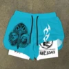 New Digital Printed Fashionable High Quality Sports and Leisure Double layer Shorts for Men Quick drying Running Training Beach 3