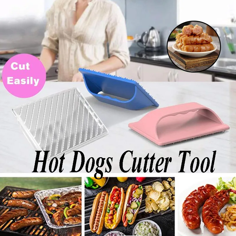 Hot Dog Slicing Hot Dogs Cutter Tools Barbecue Sausage Plastic Slicers for BBQ Outdoor Camping Grill Kitchen Gadget