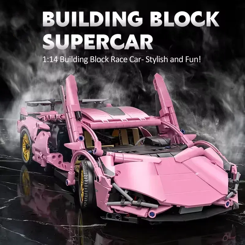 Technical Racing Sport Car 1314 PCS Building Kits 1:14 Scale Super Cars Building Block Mechanical Speed Vehicle Gifts for Adults