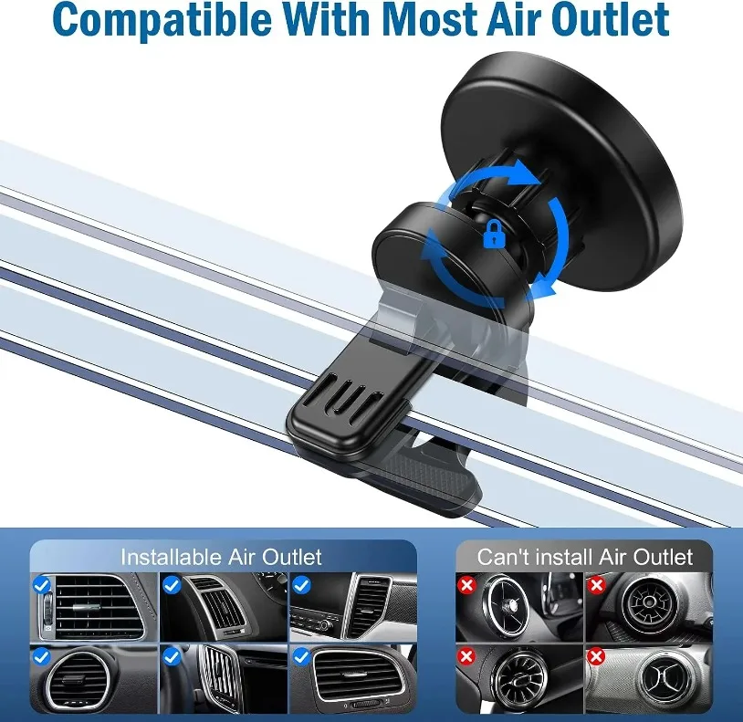 30W Magnetic Car Wireless Charger Mount Fast Charging Air Vent Magnet Car Phone Holder Stand for iPhone 16-12 Pro Max Mini