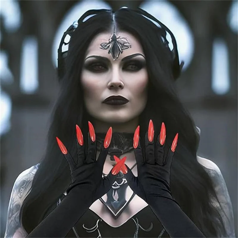 Ghost Claw Gloves - Fashionable Red Halloween Cosplay Gloves