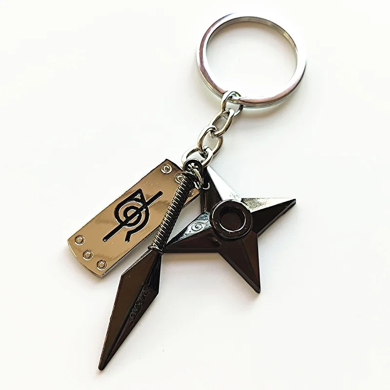 Naruto Porte clé Anime Naruto Konoha Shuriken Kunai Double