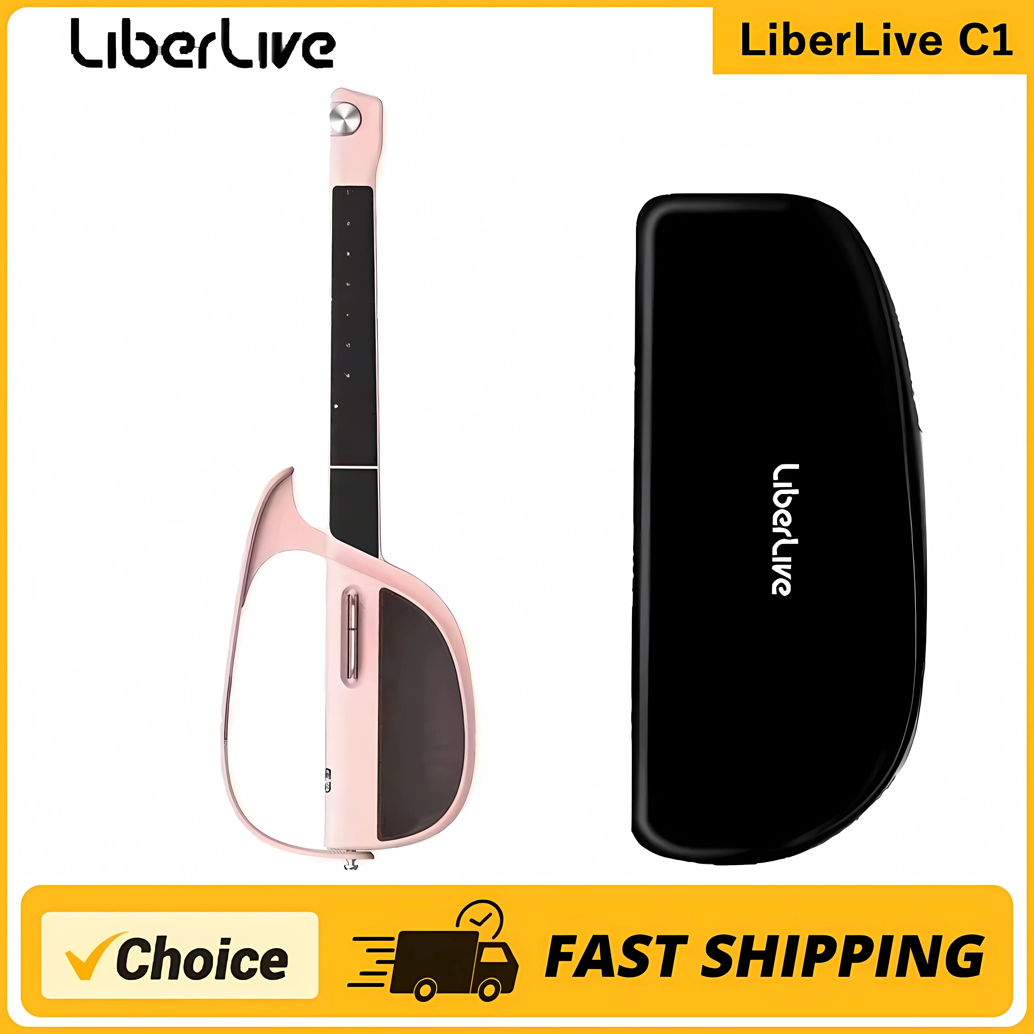 LiberLive Fusion Guitar ケース付き Liberlive c1-ストラップ付きの折りたたみ式ギター,スマート