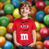 Summer M&m's T Shirt Kids Boys Chocolate Bean T-shirt Boy Short Sleeve Top Funny Tee Clothes Girls Training Uniform Clothing 1