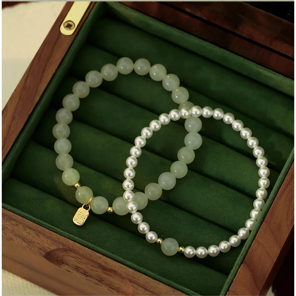Elegantes Perlen Und Hetian Jade Armband Für Damen_voghion.com