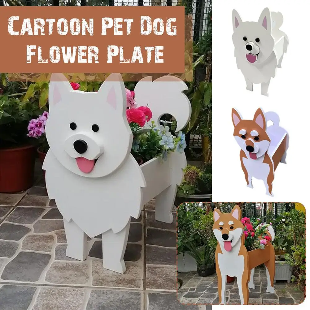 

Cute Pet Dog Shape Flower Pot PVC Cartoon Animal Pet Flower Home Yard Pots Vase Garden Succulents Cactus Plant Decoration D B7N0