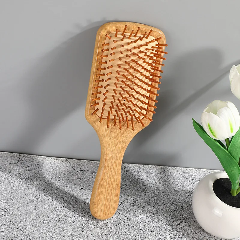 Bamboo Comb Hand-held Round-head Bamboo Teeth That Do Not Hurt Hair Household Rubber Air Cushion Comb Professional Hair Products hair comb hair comb set