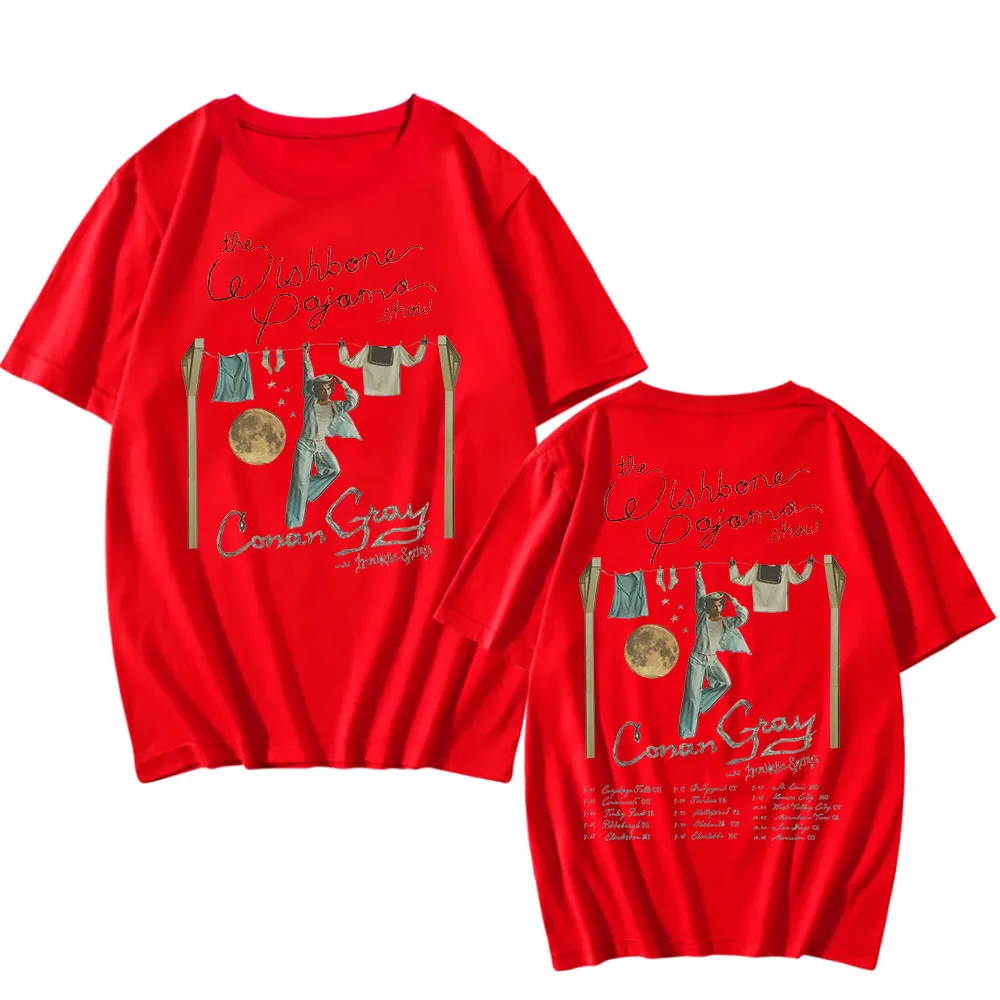T-shirt Conan Gray Wishbone World Tour 2026 - Merch Officiel, Design Double Face, Polyester, Coupe Unisexe