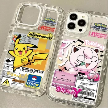 Anime P-Pokemon Creative Clear Silicone Phone Case for IPhone 14 16 15 13 12 11 Pro Max 7 8 Plus XR X XS Max SE 2020 Soft Cover 1