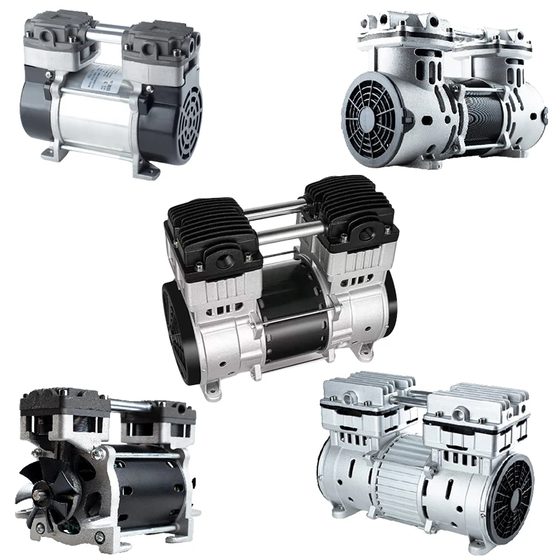 Портативний електричний повітряний поршневий компресор змінного струму Міні-портативний повітряний насос для автомобіля Стоматологічний безшумний безмасляний повітряний компресорний насос