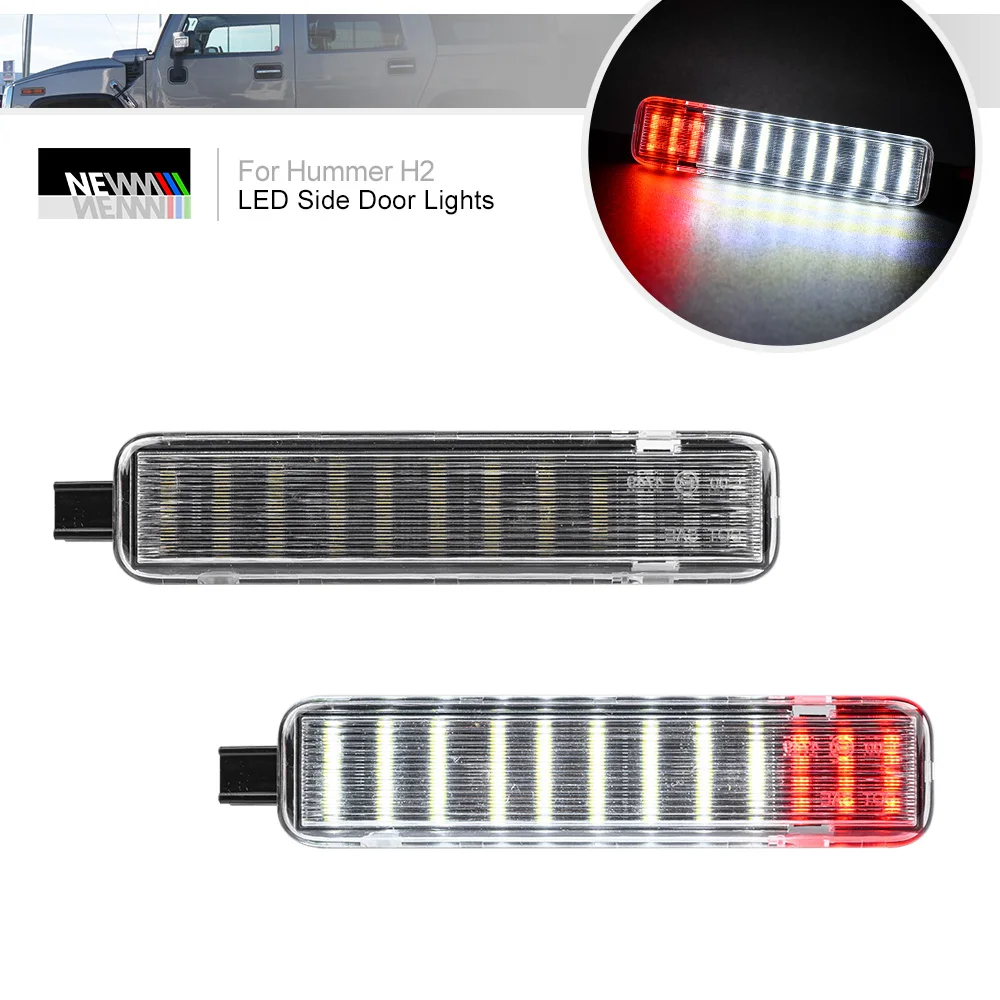 2Pcs LED Door Courtesy Lights for Hummer H2 2003 2009 Canbus