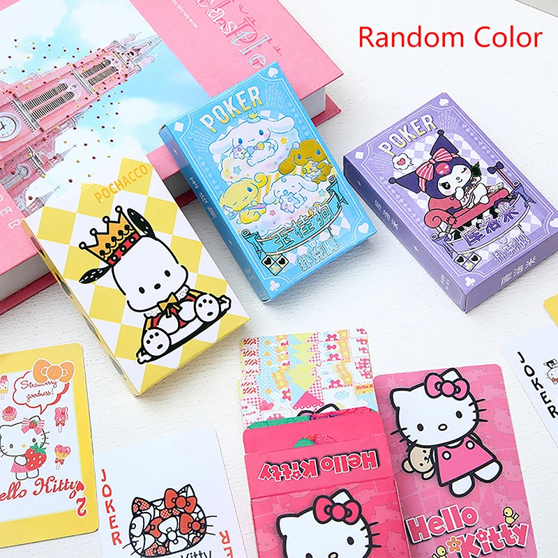 

Sanrio Cute Cartoon Kirby Hello Kitty My Melody Cinnamorroll Kuromi Anime Poker Game Card Gifts