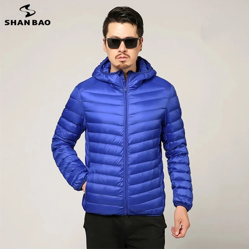Men hooded lightweight down jacket autumn and winter 90% white duck down warm fashion jacket 8 colors