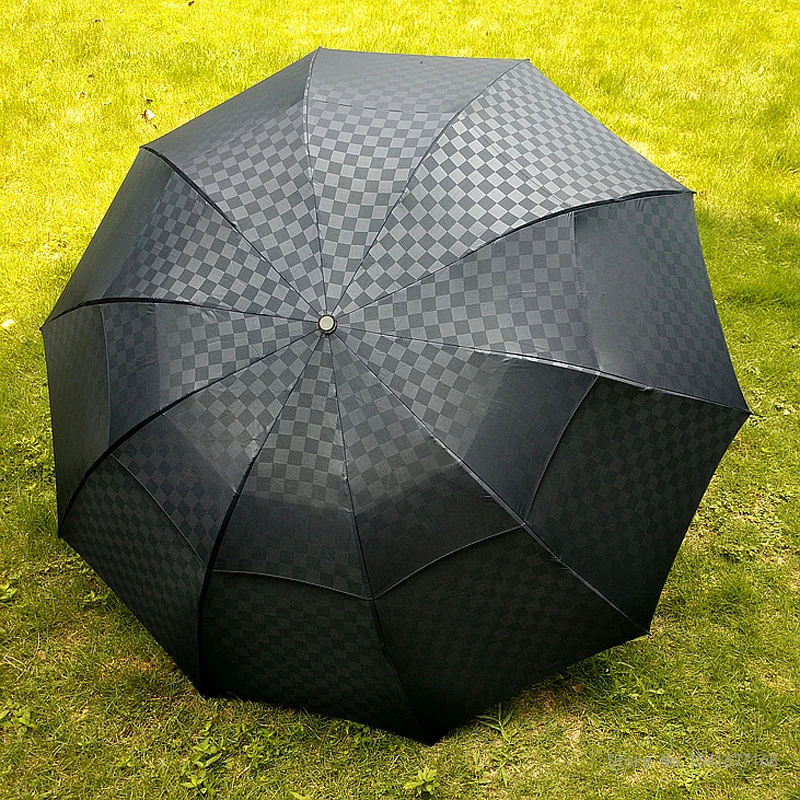 Men's and Women's Oversized Folding Windproof Umbrella, Portable 10 bone steel frame Umbrellas, Essential Business Travel, 1Pc