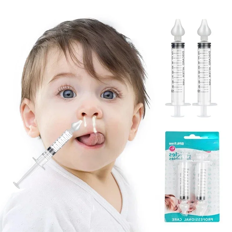 Nasal Aspirator-1/2Pcs Needle Tube Baby Nasal Aspirator Syringe Nose Cleaner Rhinitis Nasal Washer for Children