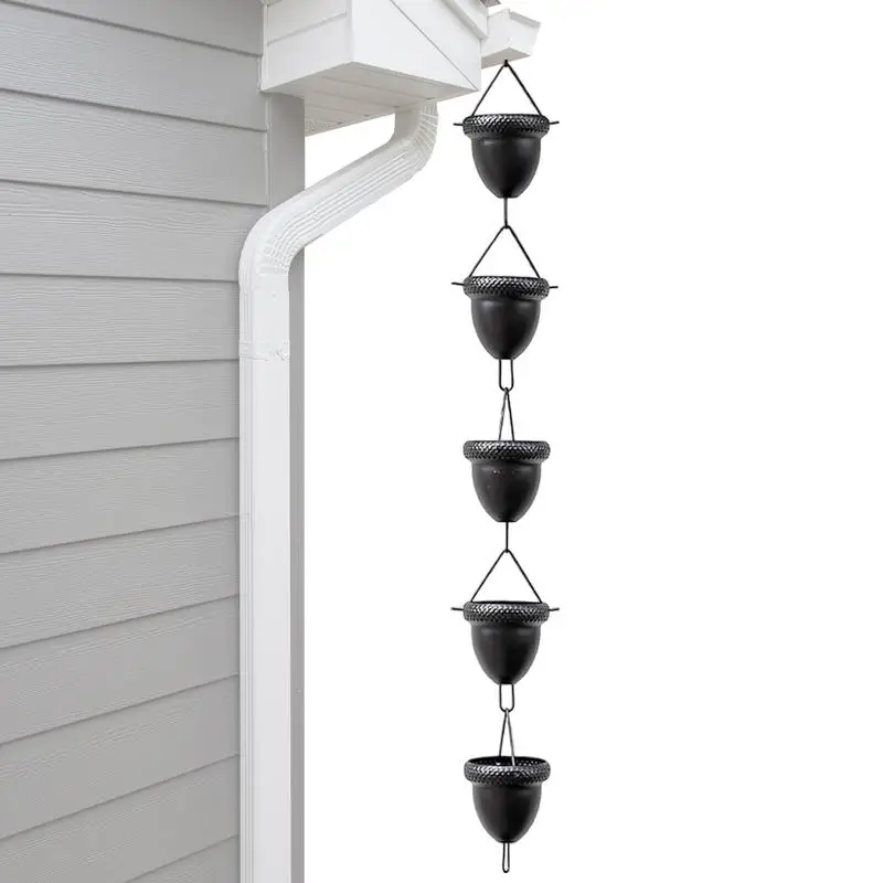 Elegant Acorn Rain Chain Garden Water Feature