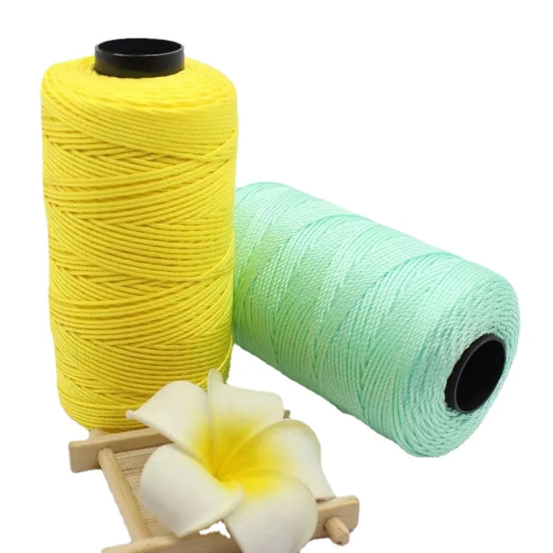 220m Polyester Yarn Knitted Crochet Cords DIY round Rope Nylon Thread for Handbag Basket Purse Hat Making 5