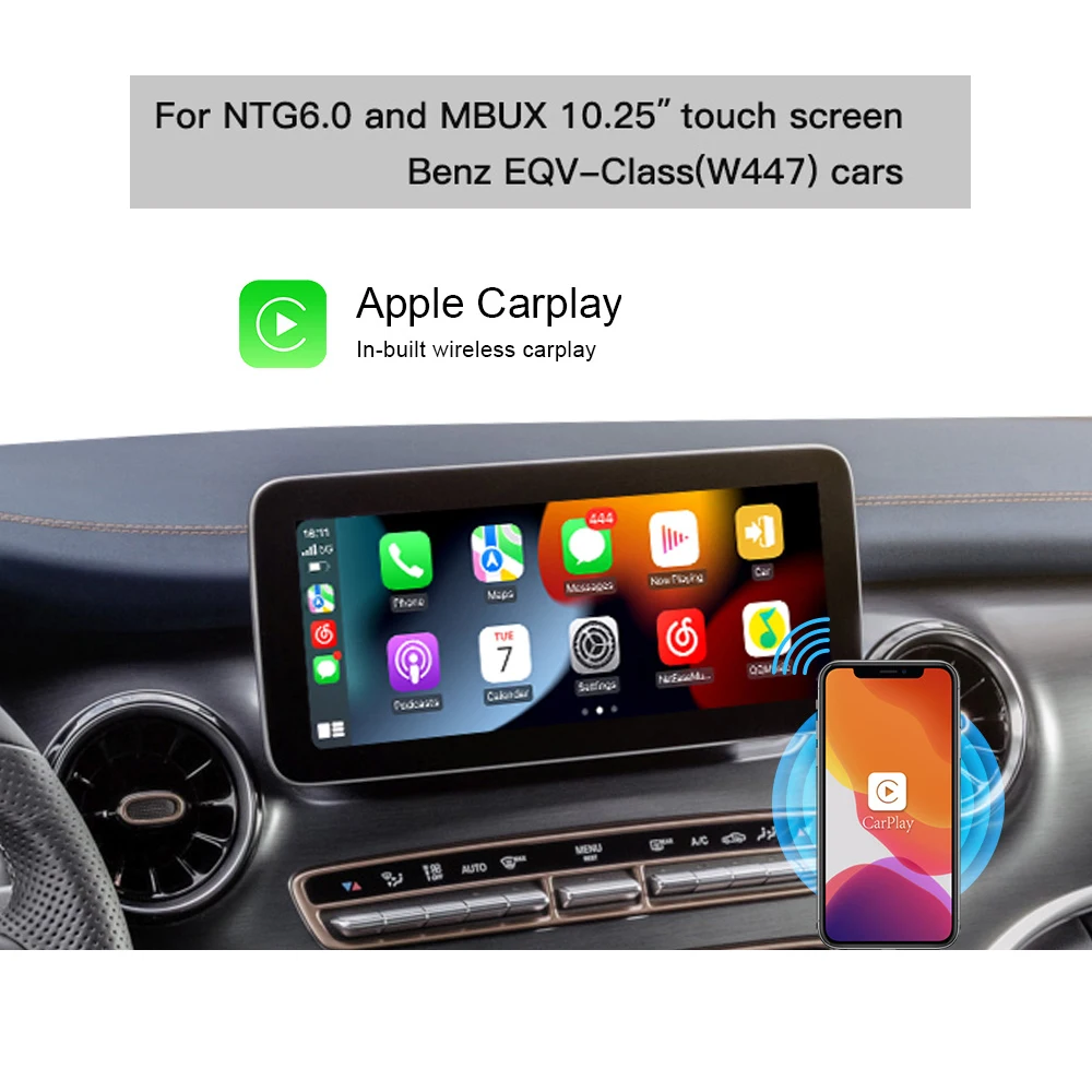 Hualingan Adattatore Carplay Android Per Mercedes 10.25 "Eqv 300 2021 2022 Aggiornamento Di Navigazione Radio Mbux Carplay Sistema Multimediale