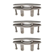  3Pc Marine 316 Stainless Steel Boat Pull Up Flush Mount Lift Cleat Bolts Yacht Boats Accessories 6 Inch 
