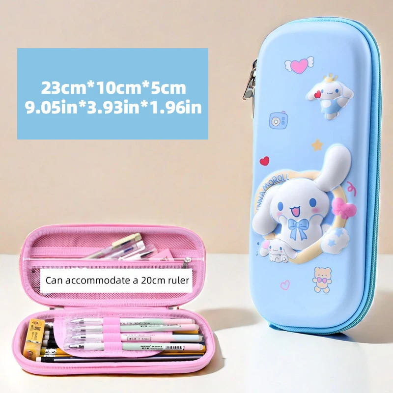 مقلمة Cinnamoroll & Kuromi، مادة PU متينة، صندوق ق...