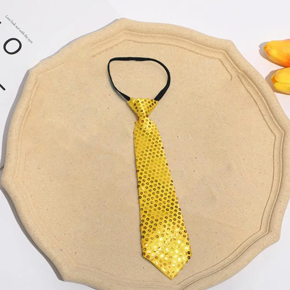 

Жилет с галстуком, винтажный блестящий мужской галстук с блестками и регулируемой резинкой для официального делового стиля, Костюмный пиджак, жилет