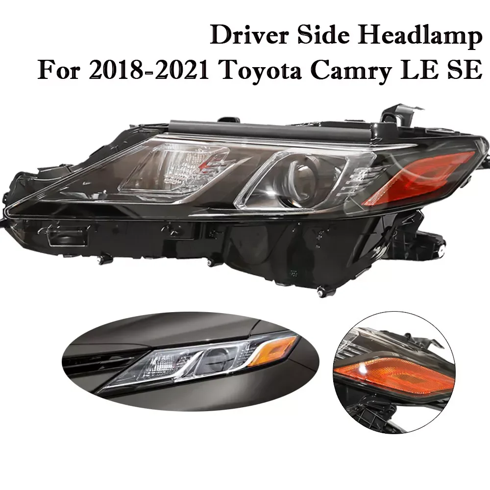 

Driver Side LED Headlight Durable Left Side Headlamp Clear Lens Fits For 2018 2019 2020 2021 Toyota Camry SE LE New LH