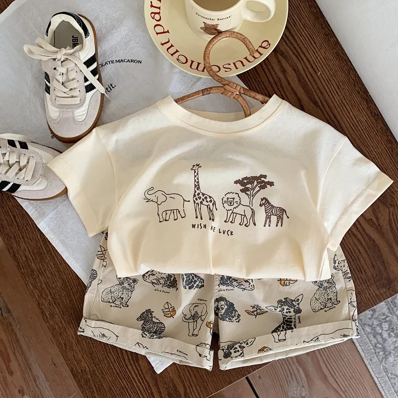 Children Summer Shorts Kids Boy Full Cartoon Printed Casual Loose Pants Girl Fashion Cotton Bottom Shorts 80-120CM kids shorts