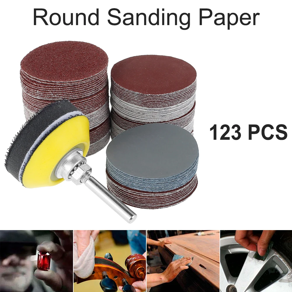 50mm Alumina Sand Pad Wear Resistant 60-3000 Granularity Round Sandpaper Sander Rotary Tool for Metal Wood Glass Car Sand Disc sanding discs sanding pads