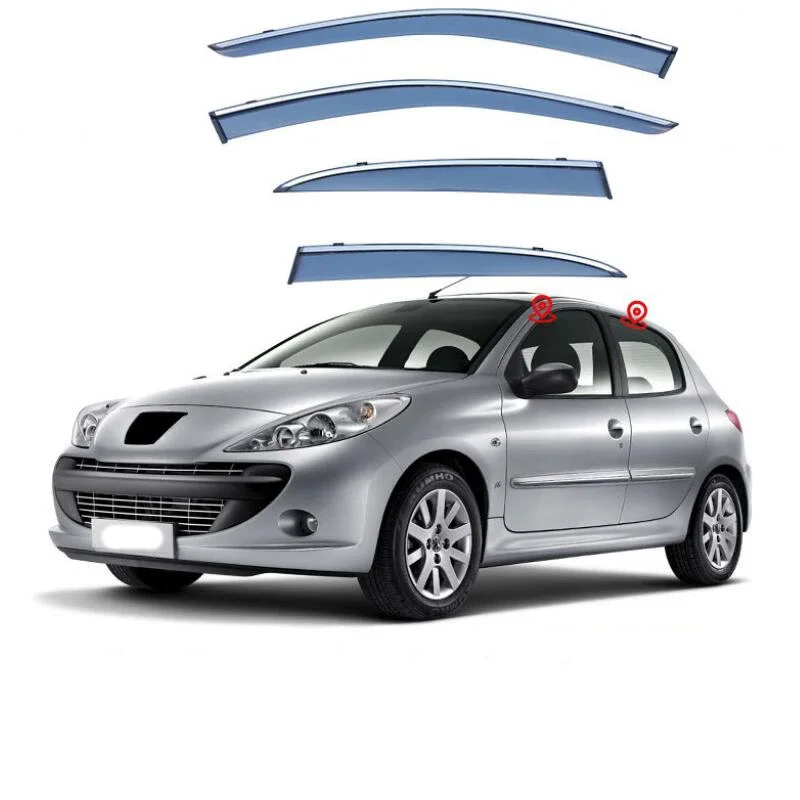

Car Window Visor Rain Guard Side Window Deflector Weather Shield For Peugeot 207 2006 2007 2008 2009 2010 2011 2012 2013 -2019