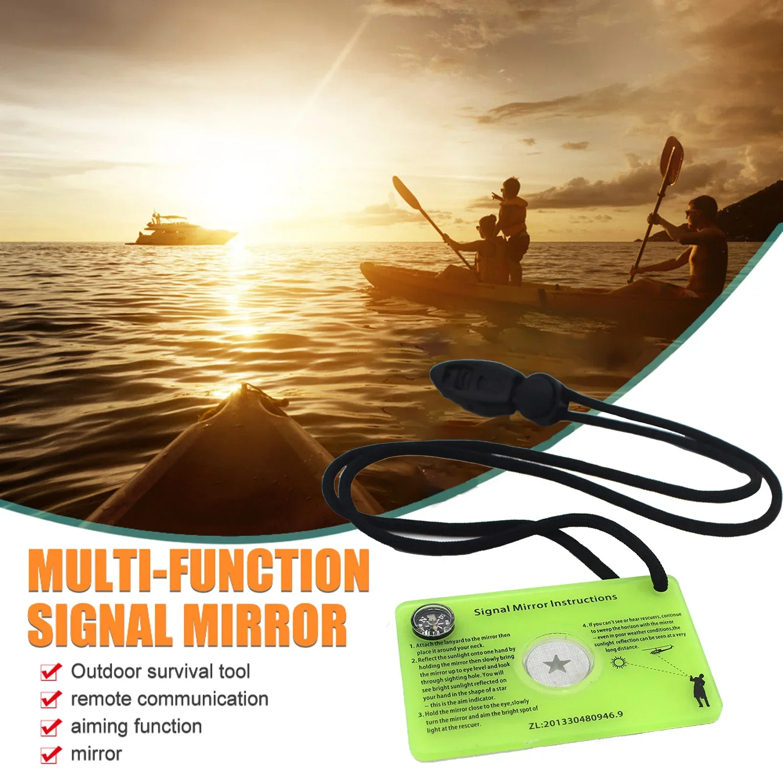 Survival Signal Mirror For Outdoor Camping Yacht Outdoor Emergency Survival Reflective Signal Mirror Adventure Supply Tools