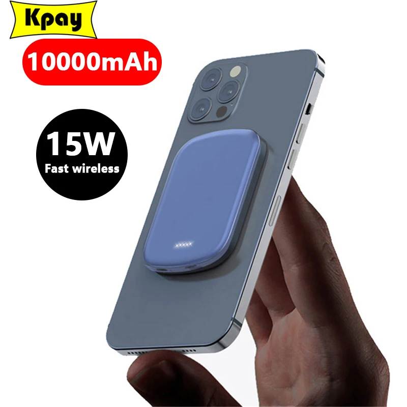 

Portable Mini 10000mAh Macsafe Power Bank Auxiliary Battery Magnetic Wireless Powerbank For iPhone 13 14 Xiaomi External Charger
