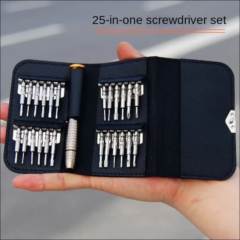 

25 in one combined screwdriver mobile phone notebook glasses maintenance and disassembly tool set leather bag screwdriver