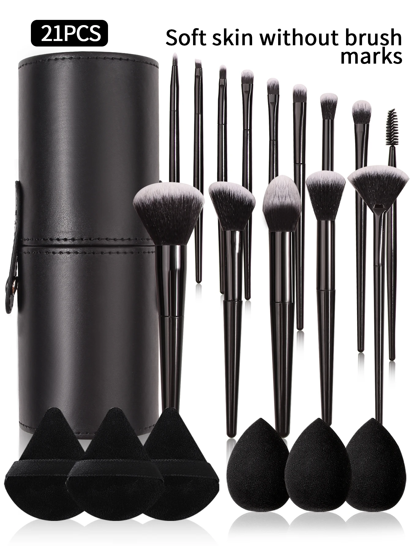 Black Makeup Brush Set Professional Super soft detail brush Blush Brush Foundation Concealer Eyeshadow Brush Women Beauty Tool 2