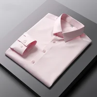 Chemise à manches longues pour hommes, couleur unie, décontractée, résistante aux rides, confortable, polyvalente, toutes saisons, nouvelle collection 4