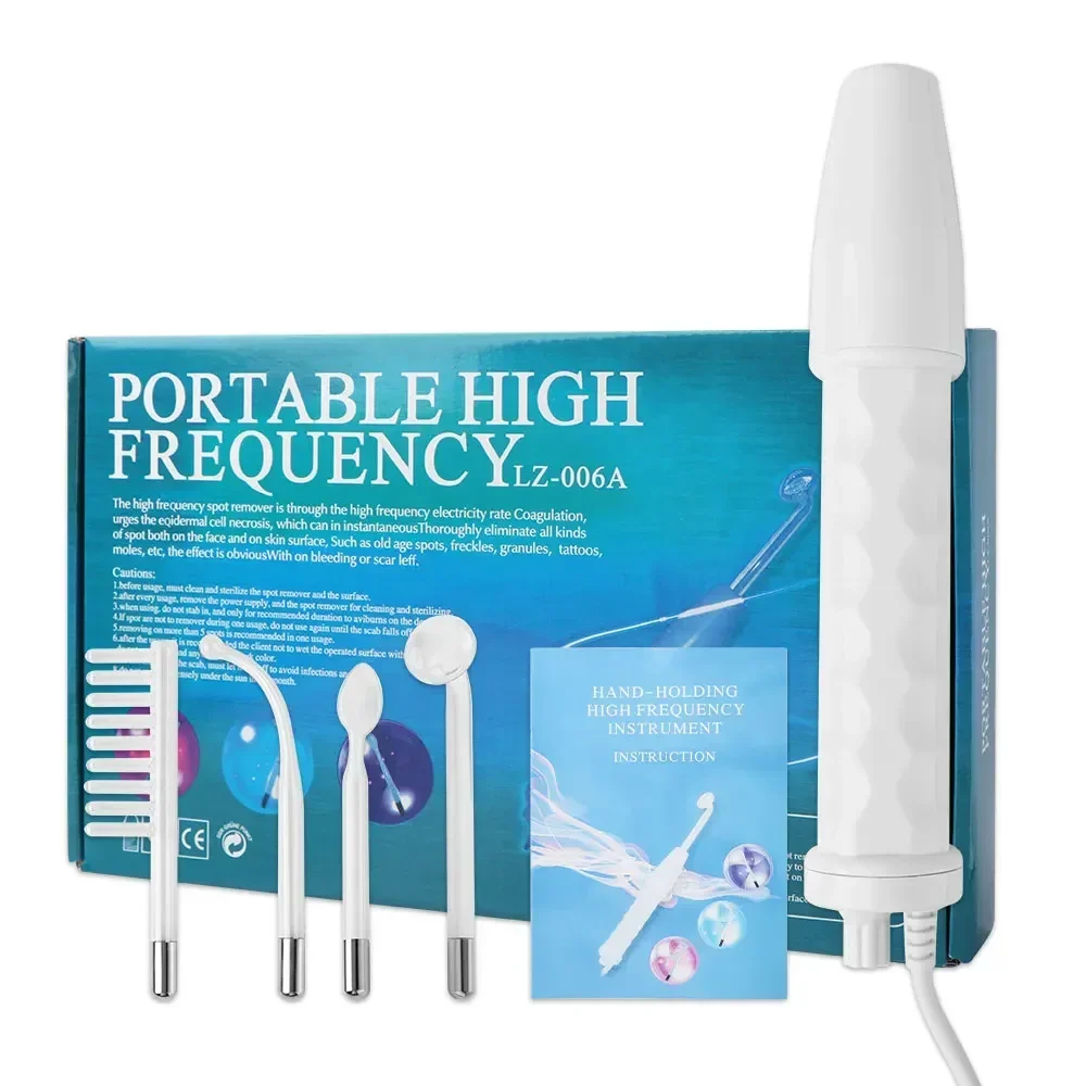High Frequency Facial Machine Wand Face Skin Care Wand 4 Pieces Tubes Set Portable Handheld Skin Therapy Face Hair Care skin care device