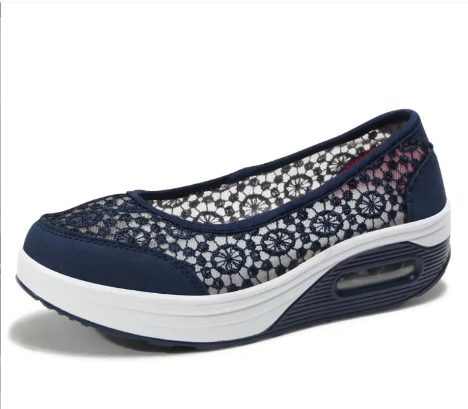 Women Shoes Breathable Flats Elastic Flat Shoes For Women Hollow out comfortable casual shoes Summer Footwear Lightweight Shoes