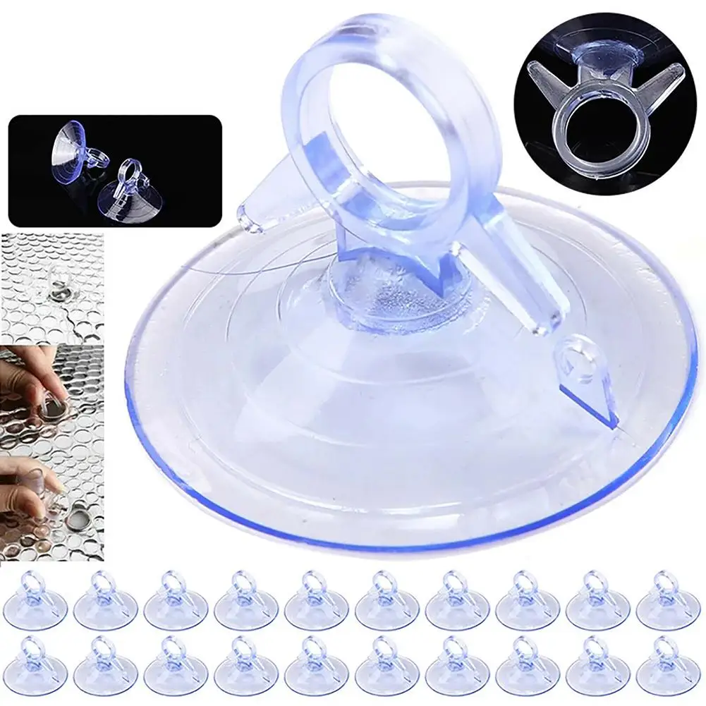 40Pcs 45mm Bathroom Toilet Suction Cup Car Sunshade Suction PVC Cups Clear Rubber Plastic Suckers Car Sun Visor Cups car sunshade