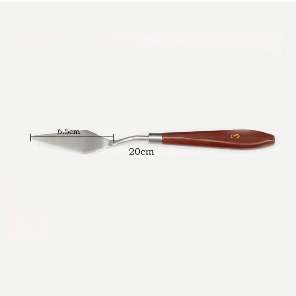 5PCS 나무 손잡이 페인트 혼합 주걱 금속 작업 헤드 부드럽고 광택 있는 바디 안료 혼합 도구