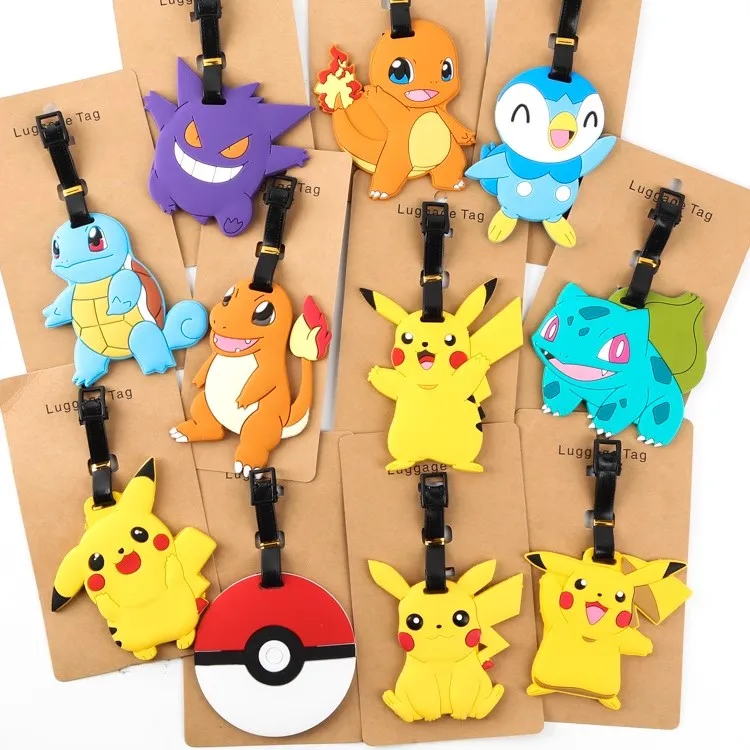 

Cartoon Pokémon Travel Accessories Luggage Tag Silica Gel Suitcase ID Addres Holder Baggage Boarding Tag Portable Label