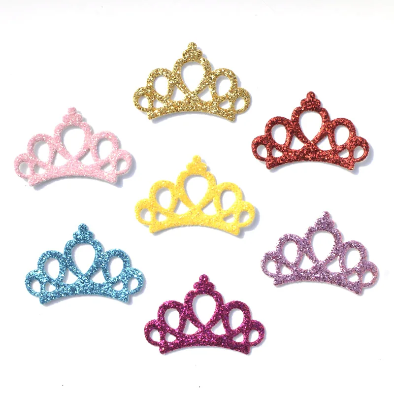 40Pcs Mixed Glitter Leather Fabric Patches Crown Felt Applique for Craft/Clothes DIY Scrapbooking Accessories