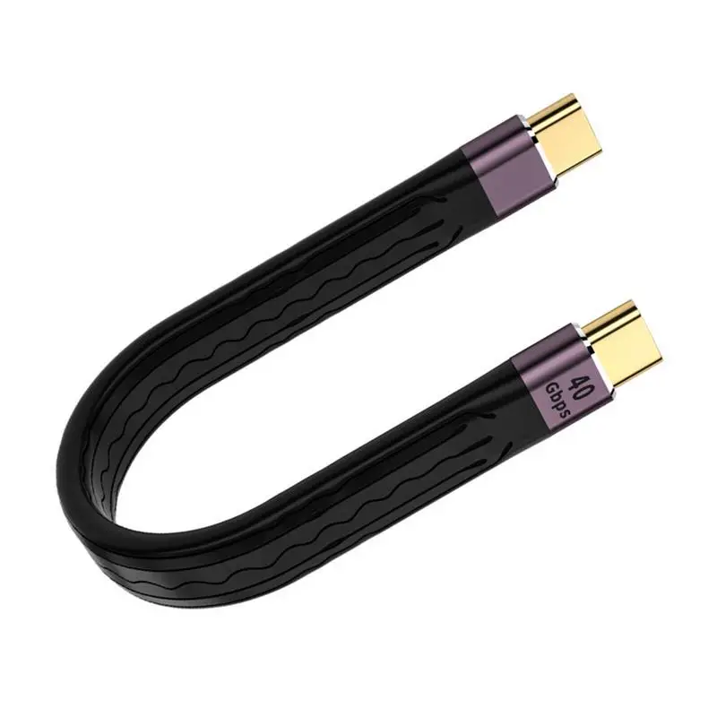 

USB C To USB C Cable 100W/20V Fast Charge Short Flat USB C Cable 5.4 Inch 40Gbps Data Transfer PD Fast Charging For PC Laptop