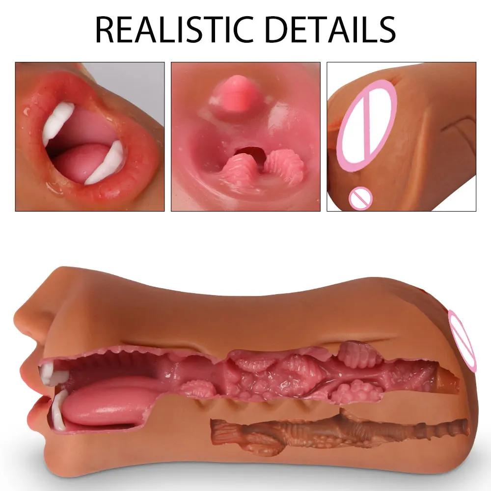 Oral Male Masturbator Masturbation Soft Stick Sex Toys For Men Deep Throat Artificial Blowjob Realistic Rubber Vagina Sexy Pussy