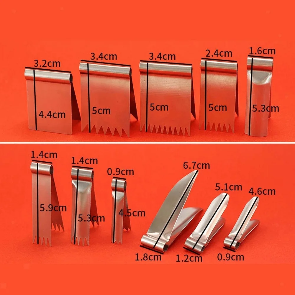 11-piece Stainless Steel Pottery Texture Clip Peanut Walnut Nut Model Clip Pottery Modeling Tool Ultra-light Clay Printing Tool
