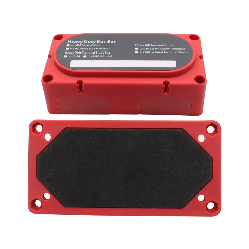 M8 Bus Bar Box Board 48V 300A 4 Way High Current Busbar Cable Organizer Box Boat Auto Max Connection Amplifier Power Case Parts bus bar box